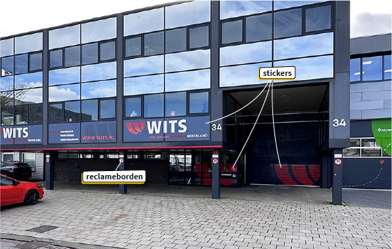reclameborden, raamstickers, 